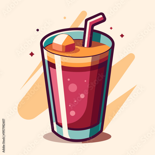 vector illustration of a glass of milk
