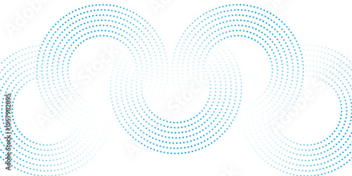 Bright blue minimal dotted lines abstract background. Geometric concept vector design