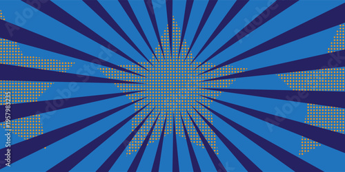 abstract blue speed lines in bright pop art style. Blue streaks radiating from center, creating exciting superhero action look.