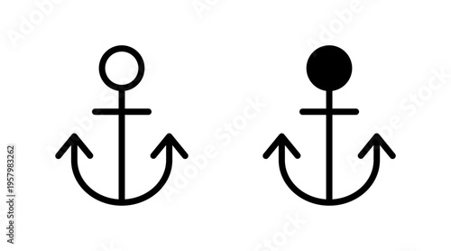 Anchor icon set vector. Anchor sign and symbol. Anchor marine icon.