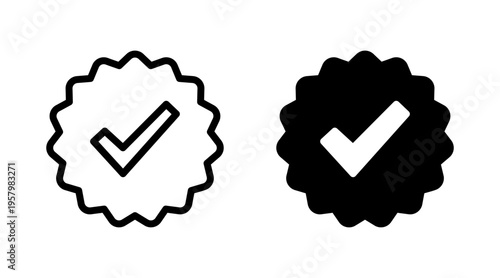 Approved icon set vector. Certified Medal Icon