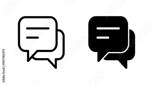 Chat icon set vector. speech bubble sign and symbol. comment icon. message