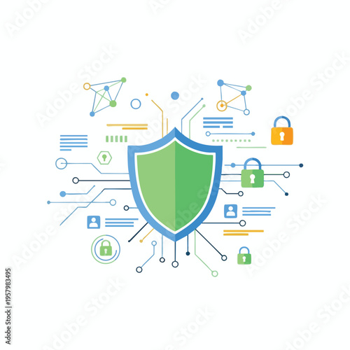Digital shield with network connections and locks