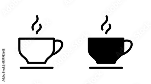 coffee cup icon set vector. cup a coffee sign and symbol