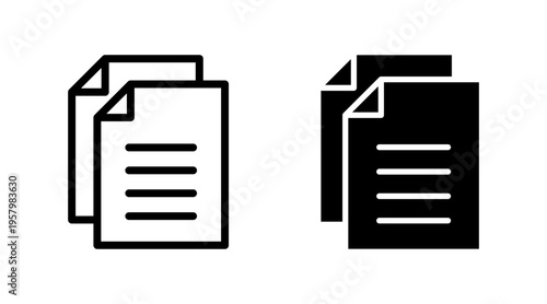 Document icon set vector. Paper sign and symbol. File Icon