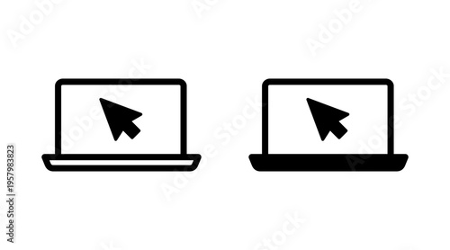 Laptop icon set vector. computer sign and symbol
