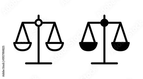 Scales icon set vector. Law scale icon. Justice sign and symbol