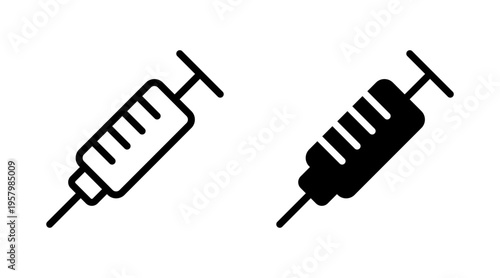 Syringe icon set vector. injection sign and symbol. vaccine icon