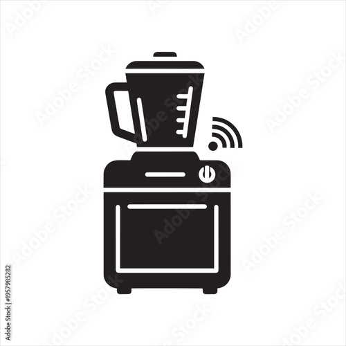 Smart blender vector icon with wifi signal, modern kitchen appliance silhouette, automated food processor for smart home technology systems