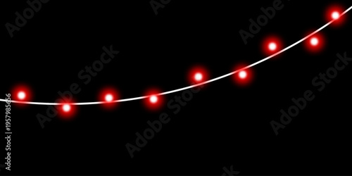 Warm glowing string lights or christmas fairy lights overlay with soft warm white illumination for festive event celebration and home decoration on transparent background.