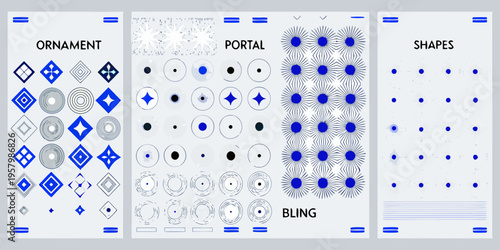 Abstract geometric patterns and shapes in a modern decorative style
