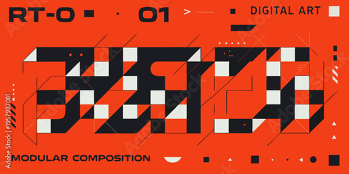 Photography Abstract digital art featuring the word jazz in a geometric style