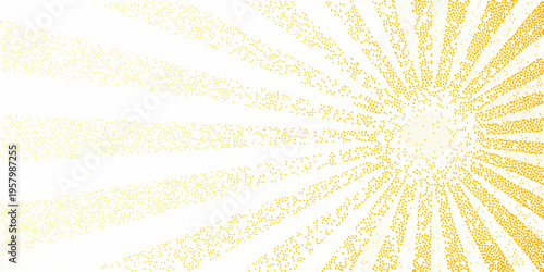 Abstract golden burst of light radiating from a central point