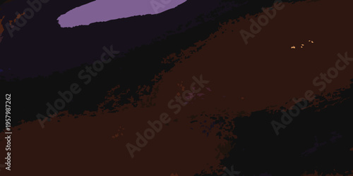 Abstract landscape with dark tones and sparse golden lights