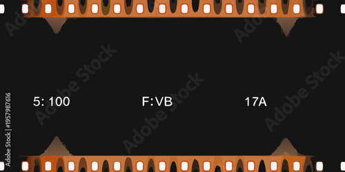 Film strip negative with visible sprocket holes and frame numbering