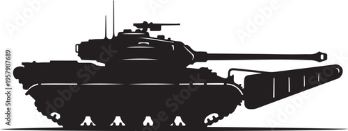 Vector military tank silhouette icon