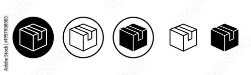 Box icon logo design. box sign and symbol, parcel, package