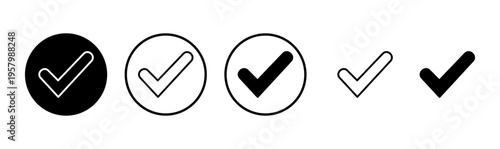 Check mark icon logo design. Tick mark sign and symbol
