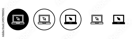 Laptop icon logo design. computer sign and symbol
