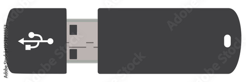 USB flash drive flat. Vector illustration.
