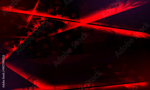 US Independence Day. Abstract, elegant red background with stars and arrows.