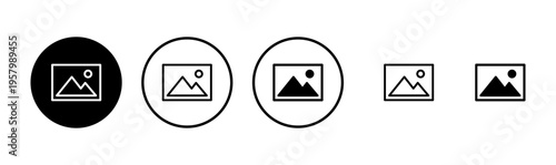Picture icon logo design. photo gallery sign and symbol. image icon