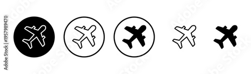 Plane icon logo design. Airplane sign and symbol. Flight transport symbol. Travel sign. aeroplane