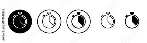 Stopwatch icon logo design. Timer sign and symbol. Countdown icon. Period of time