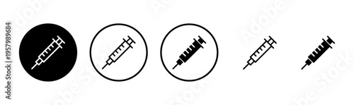 Syringe icon logo design. injection sign and symbol.vaccine icon