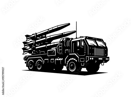 Military Missile Launch Vehicle Illustration