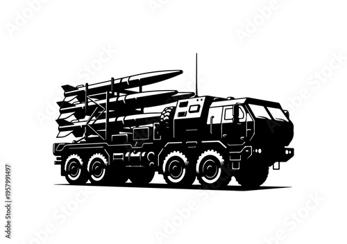 Military Missile Launch Vehicle Illustration