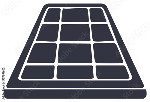 Hand drawn solar panel icon for renewable energy and sustainability concepts