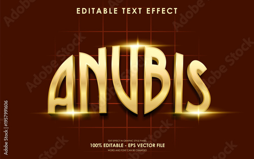 Anubis Golden Editable Text Effect With Maroon Background.