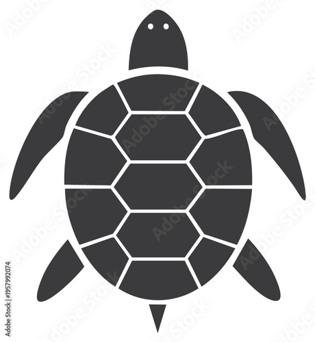 Turtle Silhouette Vector Illustration.  Sea turtle graphic in a simple, modern style.