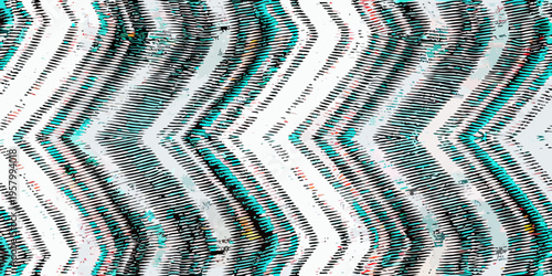 Abstract expressionist pattern with bold diagonal brushstrokes in teal and black