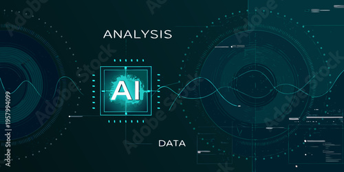Artificial intelligence analysis with data visualization and complex digital elements