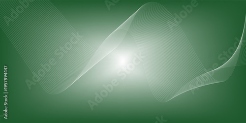 A stunning abstract and dynamic digital design with flowing white waves over a green background, smooth and curved lines, and a dotted pattern that creates a sense of movement and energy.