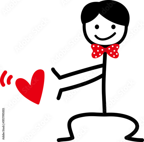 하트를 날리는 남자