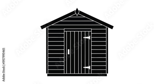 Simple garden shed design with a classic black silhouette