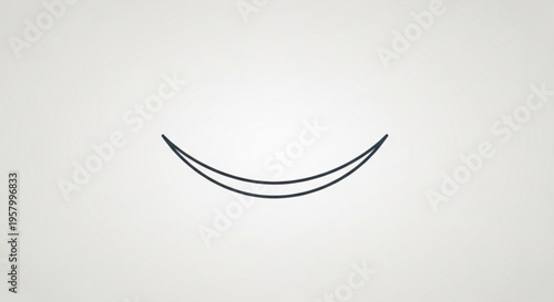 Simple minimalist whisk icon with two curved lines on gray background for cooking and kitchen use