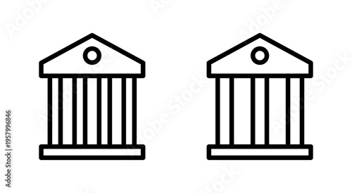 Bank icon symbol for apps and websites. Bank sign and symbol, museum, university