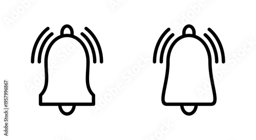 Bell icon symbol for apps and websites. Notification sign and symbol for web site design