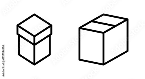 Box icon symbol for apps and websites. box sign and symbol, parcel, package