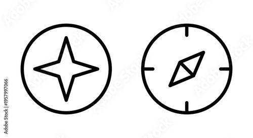 Compass icon symbol for apps and websites. arrow compass icon sign and symbol