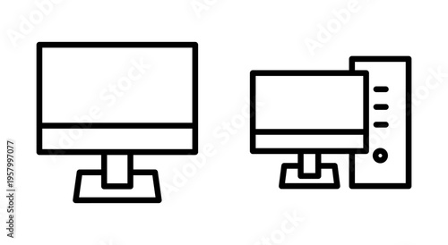 Computer icon symbol for apps and websites. computer monitor sign and symbol