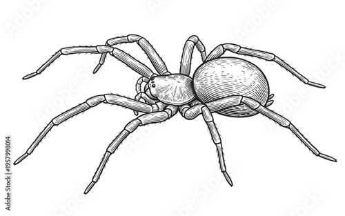 tarantula spider arachnid vintage sketch illustration