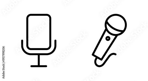 Microphone icon symbol for apps and websites. karaoke sign and symbol