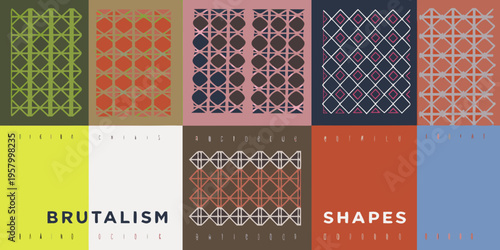 A grid of colorful geometric patterns and associated text labels