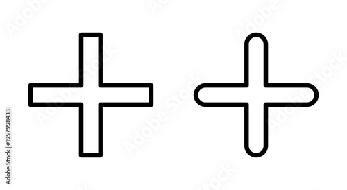 Plus icon symbol for apps and websites. Add plus sign and symbol