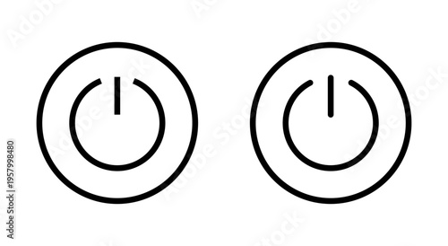 Power icon symbol for apps and websites. Power Switch sign and symbol. Electric power